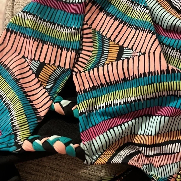 Hobie Colorful Printed One Piece Bikini Swim Suit Girls 8 Front Cut Out - Picture 6 of 6